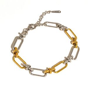 Matin 18K Gold NonTarnish Two Tone Chain Bracelet Hypoallergenic Water Resistant